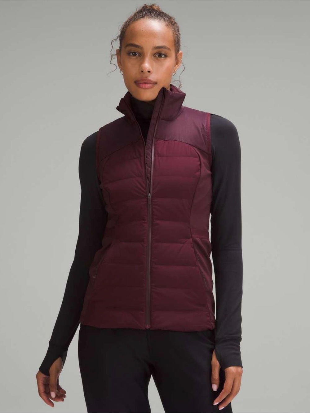 NWT lululemon Down For It All Vest Cassis Burgundy Size 8